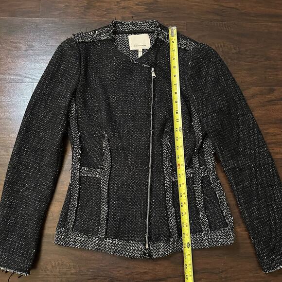 Rebecca Taylor black & cream knit zip-up jacket size 6 - Picture 10 of 12